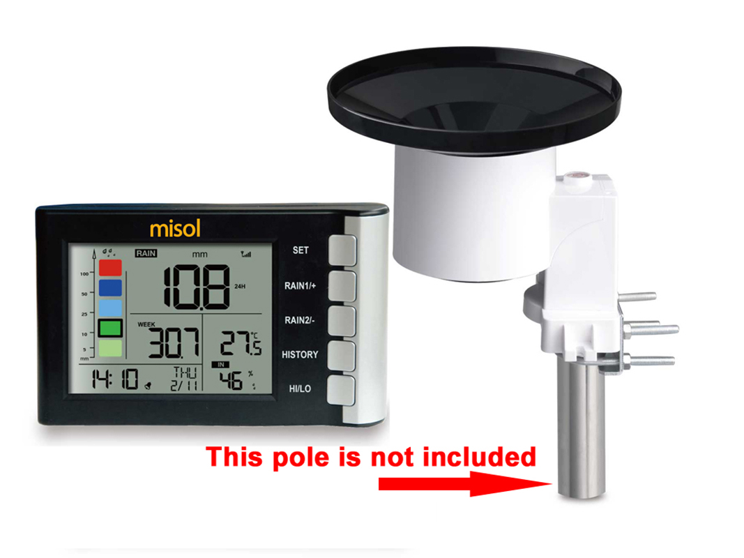 Rain Gauge Digital - Misol Temperature Humidity Measurement, Rain Gauge,