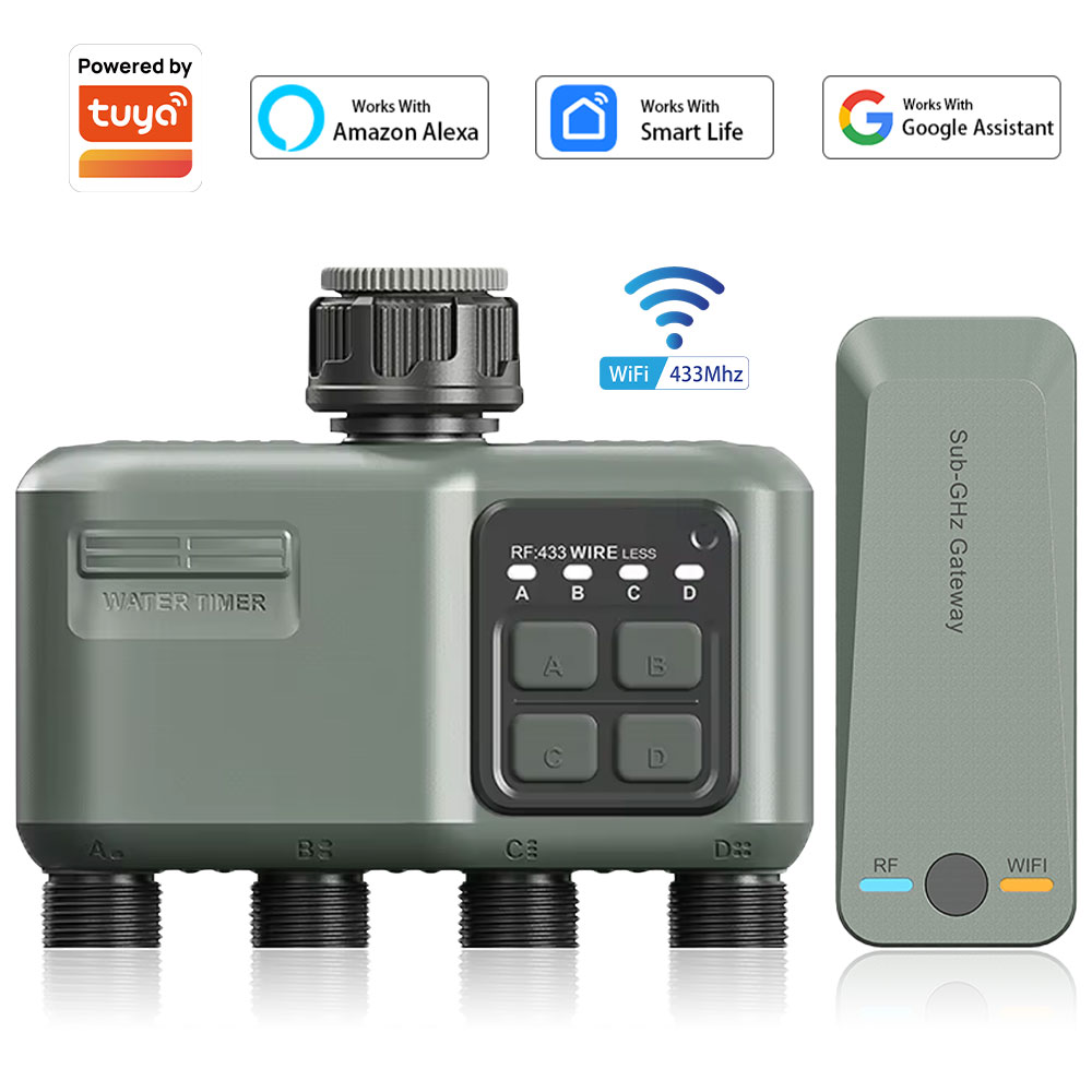 Yoocaa Smart Garden - 4 Outlet Programmable Water Timer for